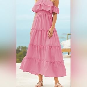 LASCANA Tiered Carmen Maxi Dress